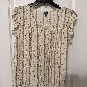 Lee Cream Floral Women's Top